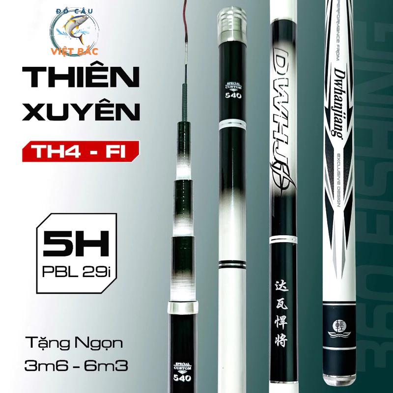 Cần câu tay Thiên Xuyên thế hệ 4 bản F1 chuyên câu đơn câu đài chất liệu carbon cao cấp tặng kèm ngọn phụ