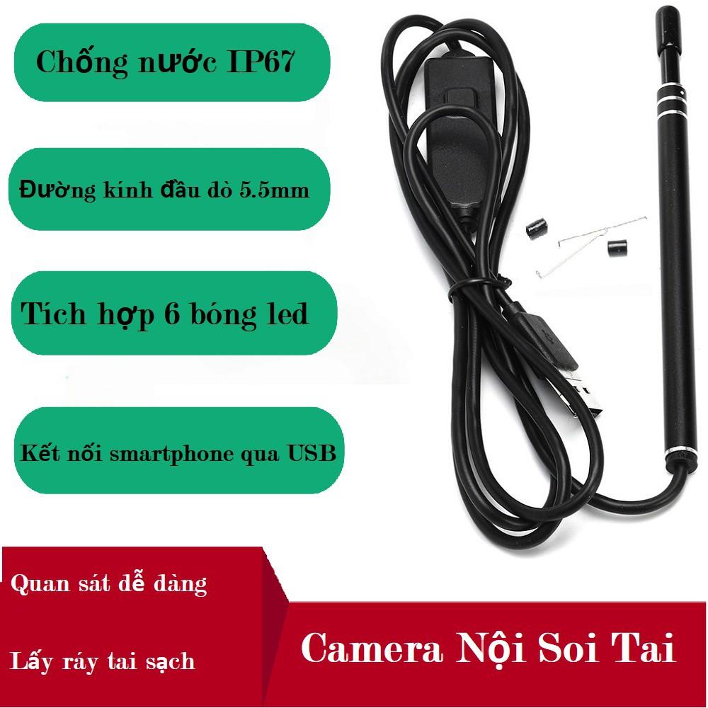 Camera nội soi tai mũi họng - Camera Nội Soi Siêu Nhỏ, Siêu Nét, Tặng Kèm Bộ Lấy Ráy Tai