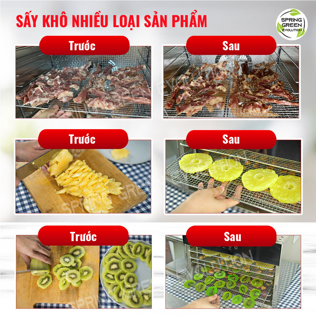 Máy Sấy Công Nghiệp 10 Khay Vuông GE120. Sấy Nhanh Gấp 10 Lần Phơi Nắng, Tiết Kiệm Điện, Cách Âm, Cách Nhiệt, Dễ Sử Dụng. Hàng Nhập Khẩu Chính Hãng Sge Thailand