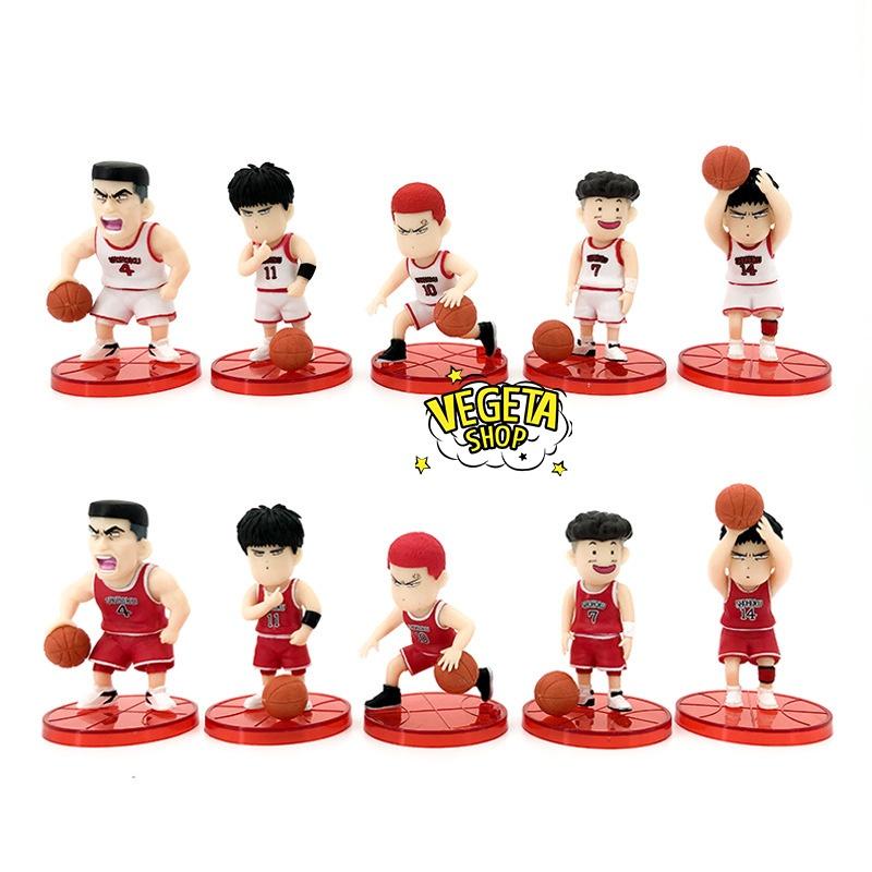 Mô hình Slam Dunk - Set Mô hình bóng rổ Hanamichi Rukawa Ryota Mitsui Akagi Takenori - Team bóng rổ trường Shohoku - 8cm