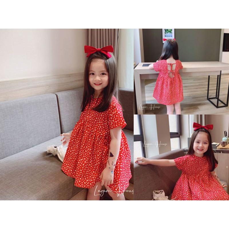Váy Babydoll Buộc Dây Lưng Sau Cho Bé Gái- Lagim House