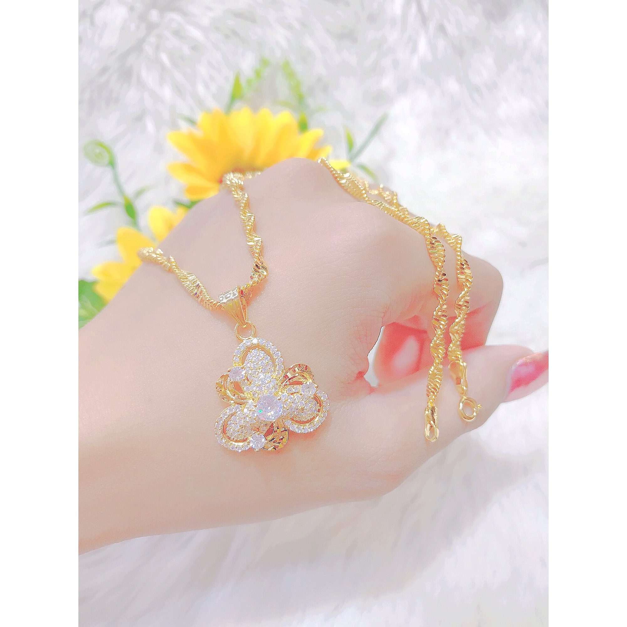 Dây chuyền nữ mặt xoàn mạ 18k cao cấp H508