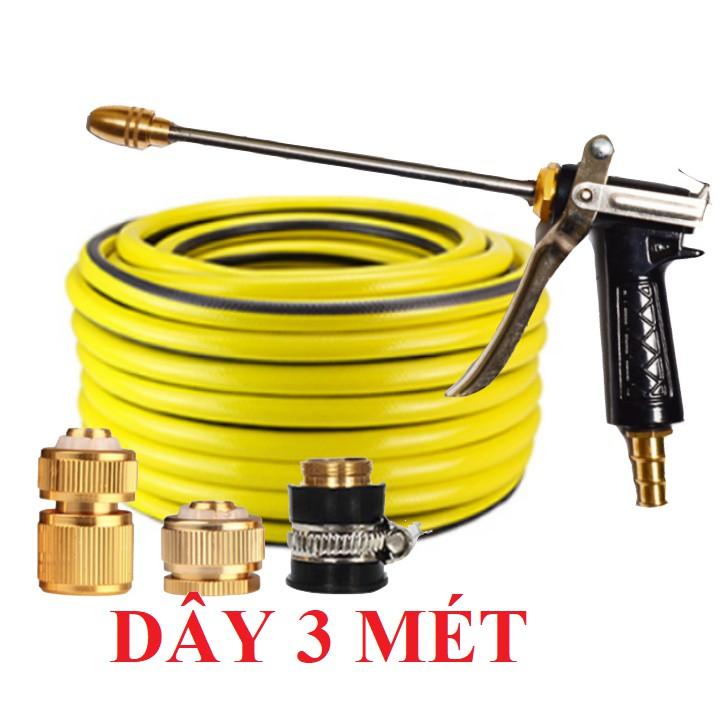 Bộ dây vòi xịt bơm nước tưới rửa ,tăng áp 3 lần,loại 3m,5m 206318 đầu đồng, cút đồng,nối đồng+ mở chai