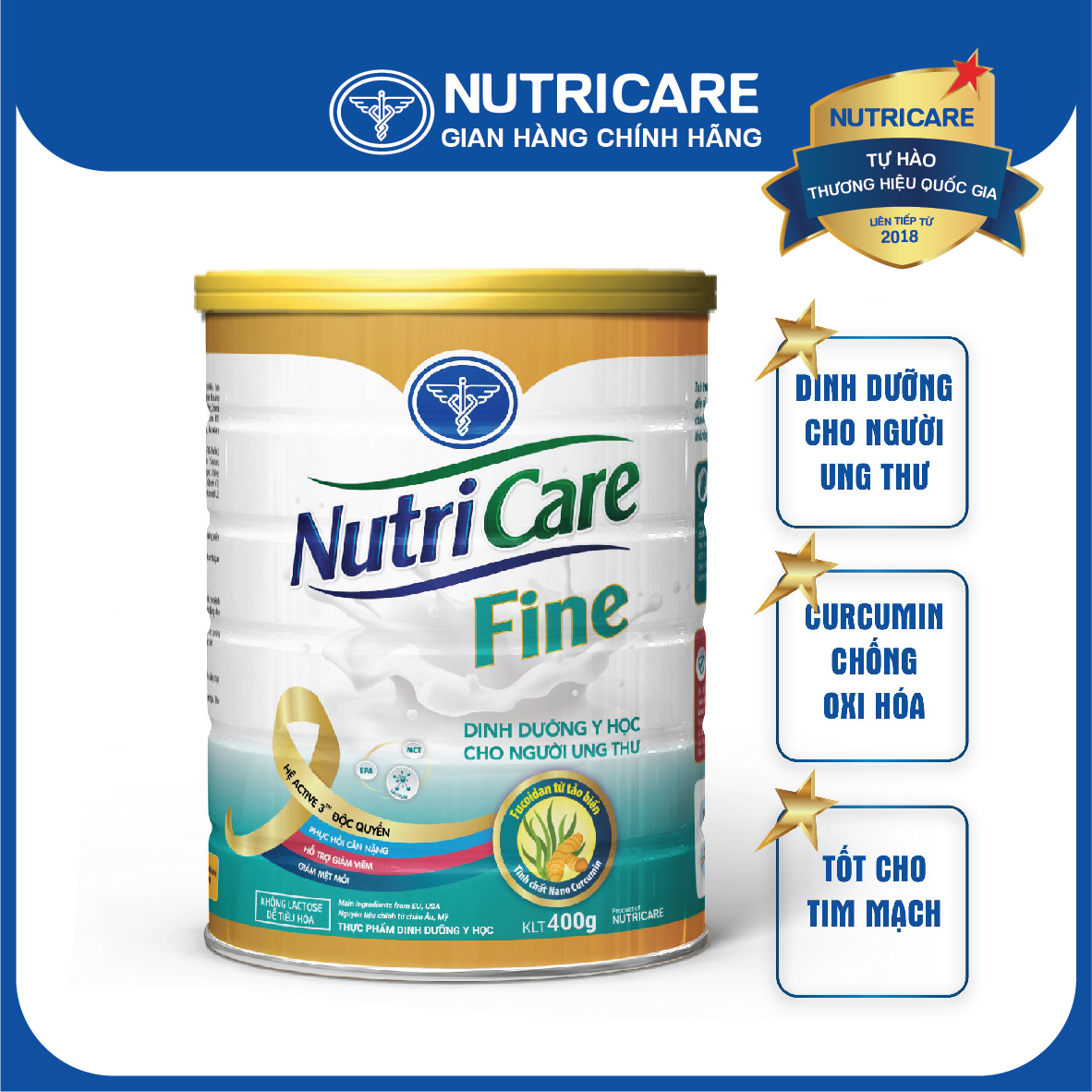 Sữa bột Nutricare Fine dinh dưỡng y học dành cho người bị ung thư 400g