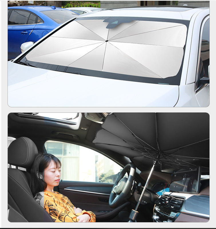 Cây Dù Che Nắng Kính Lái Xe Hơi Cao Cấp Bạc Titan