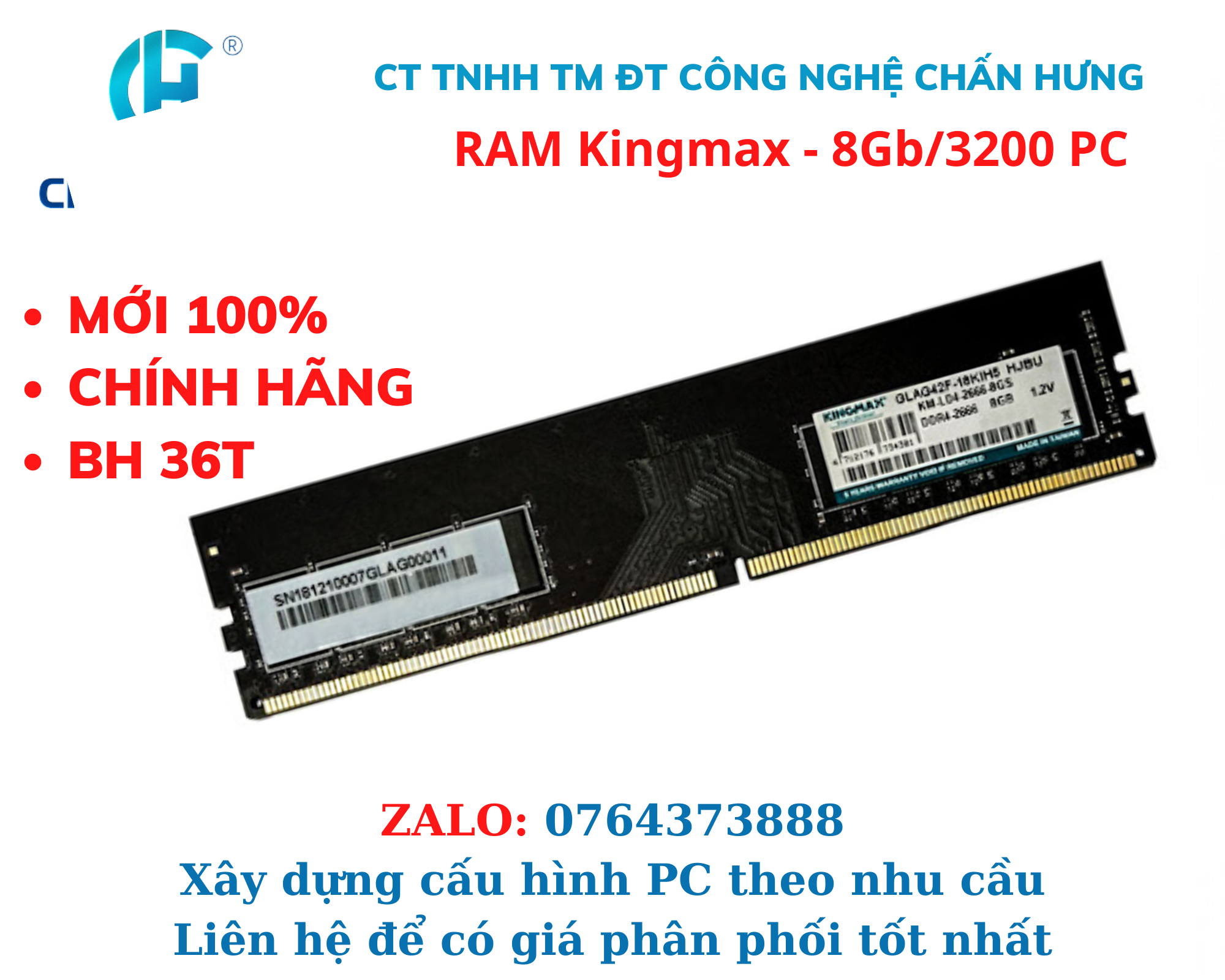 Ram Kingston FURY Beast 8GB (1x8GB) DDR4 3200Mhz - HÀNG CHÍNH HÃNG