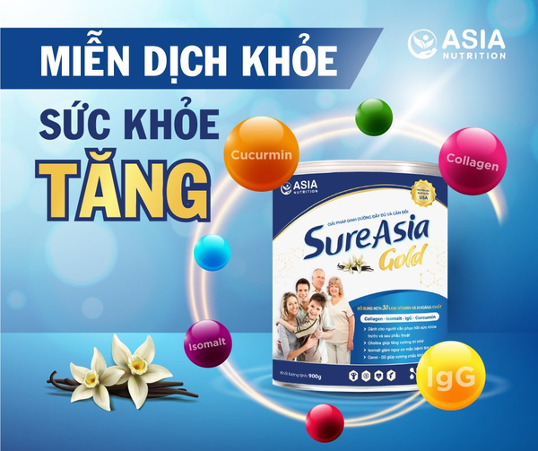 Sữa bột Sure Asia Gold En sure 900g thượng hạng nguyên liệu nhập khẩu từ Hoa Kỳ tác dụng tăng cường sức khỏe Asia Nutrition