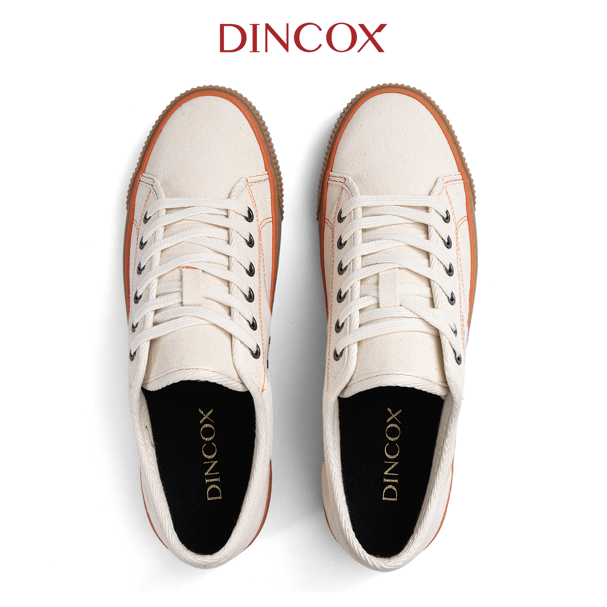 Giày Sneaker Vải Canvas Unisex E18 Natural DINCOX Đơn Giản Hiện Đại