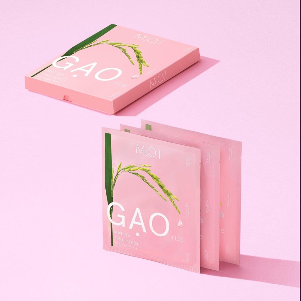 Combo 3 hộp Mặt Nạ Gạo Trong Suốt M.O.I RICE HYDROGEL MASKS Hồ Ngọc Hà (3 Miếng/Hộp)