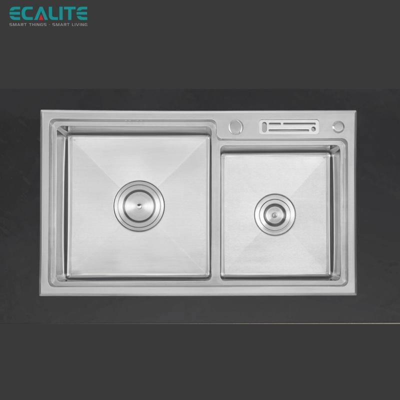 Chậu Rửa Chén Vision Manual Sink Ecalite ESD-8245HC - Inox 304 Siêu Bền - Ngang 82cm - Có Giắt Cắm Dao - Hàng Chính Hãng