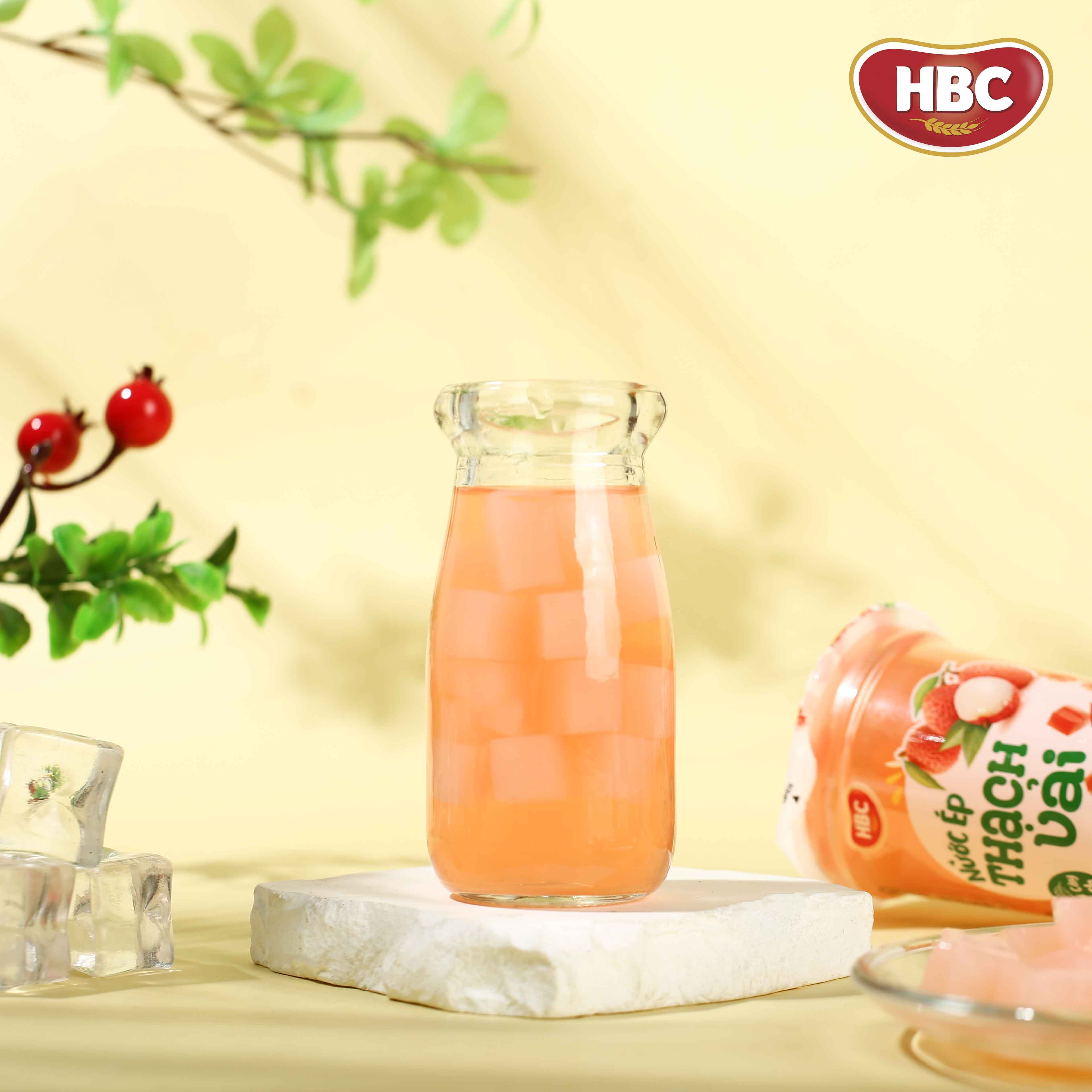 Nước Ép Thạch Vải - HBC Foods - 220Gr/Ly - Hàng chính hãng