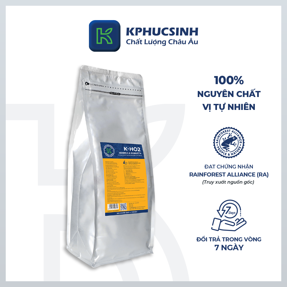 Cà phê hạt rang K Coffee 100% Robusta Arabica nguyên chất cà phê đậm vị (500g/Túi)