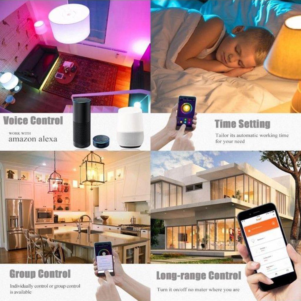 6W Wifi Smart LED Light Bulb E26 APP Control Dimmable Lamp for Alexa Google Home