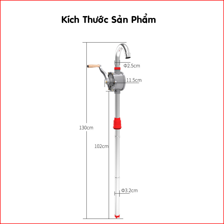 Bơm Hút Dầu Nhớt, Xăng Dầu Đa Năng Chuyên Dụng Mới - Cây Bơm Dầu Tay Quay Thông Dụng Nhất Hiện Nay