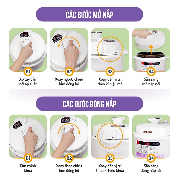 Nồi áp suất điện đa năng cao cấp Masuto 10in1 dung tích 5L HÀNG CHÍNH HÃNG BH 12 THÁNG 1 ĐỔI 1 TẠI NHÀ