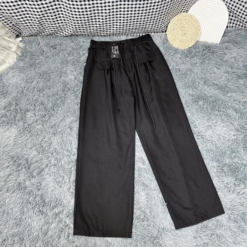 Quần ống suông dài nắp túi bigsize nữ dây kiểu cột BIGSIZE CÔ NHỎ - QDNT - Màu Be