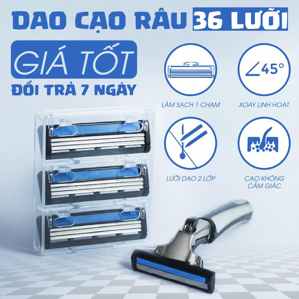Set Dao Cạo Râu 36 Lưỡi Chất Lượng Cao Kèm Bàn Cạo Tặng Kèm 1 Tuýp Kem Cạo Râu