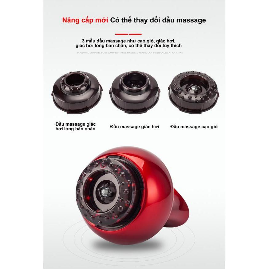 Máy cạo gió massage điện gia dụng 6 cấp độ Led Hồng Ngoại