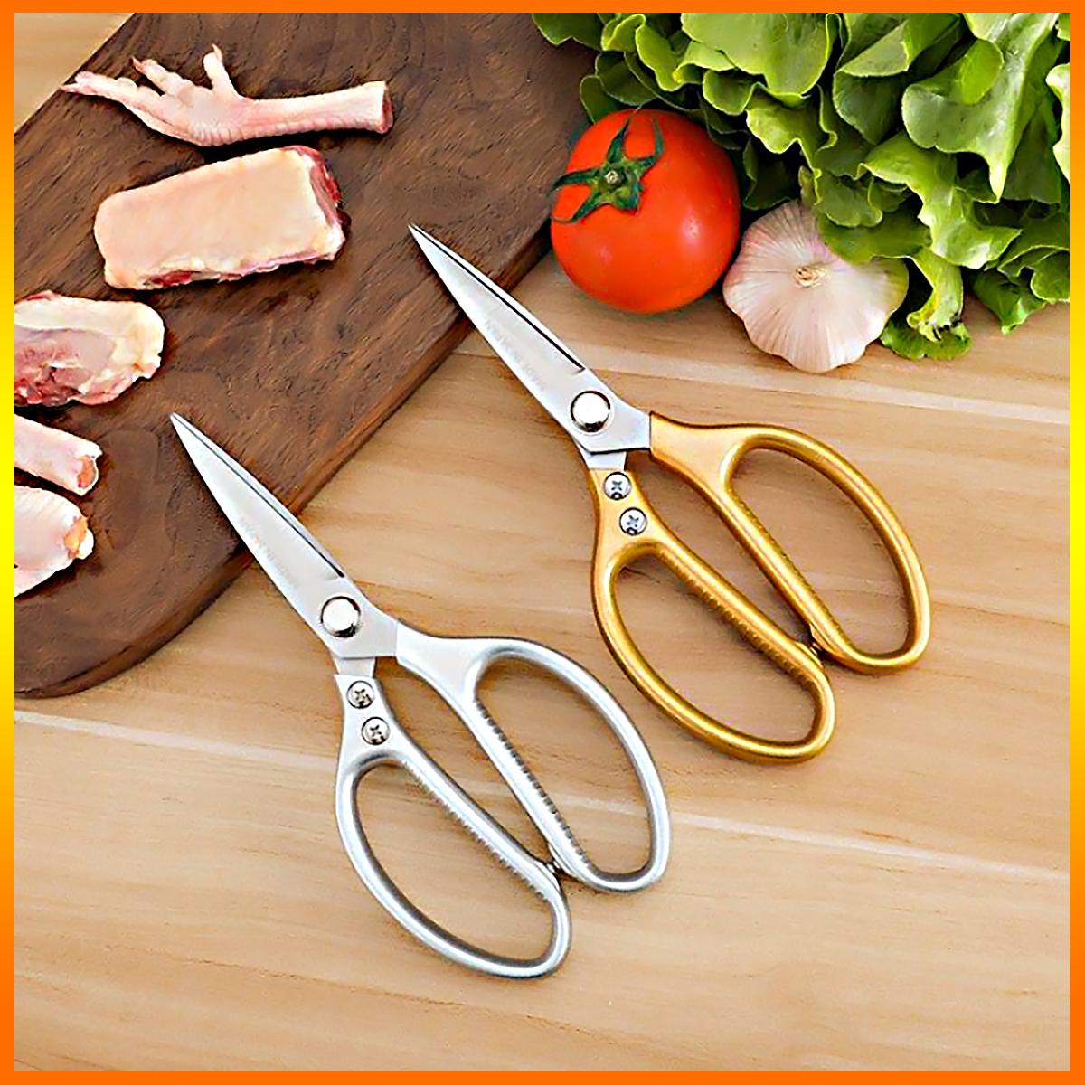 Kéo nhật sk5  làm bếp đa năng - Kéo cắt gà, cắt vịt, cắt cá, cắt vải - Hàng nội địa Zise lớn 23cm
