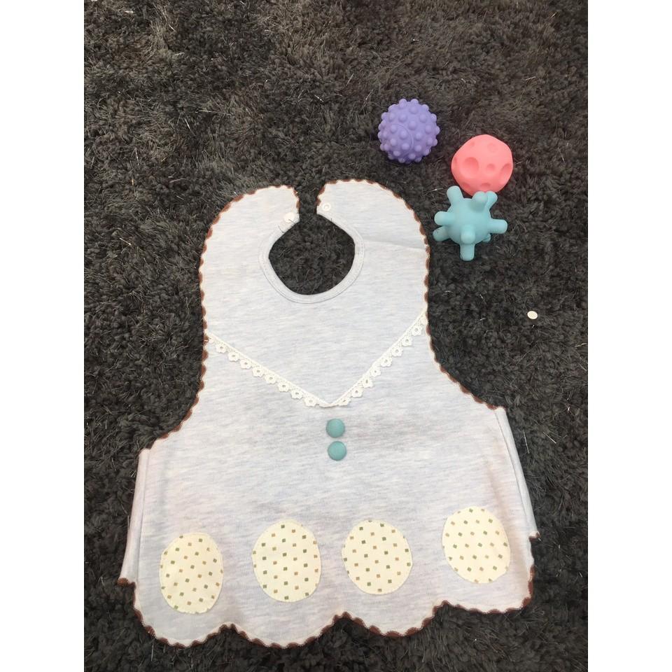 Yếm ăn chống nước cổ áo kiểu nam, nữ , chất liệu cotton 100% , thương hiệu Aiueo Nhật Bản