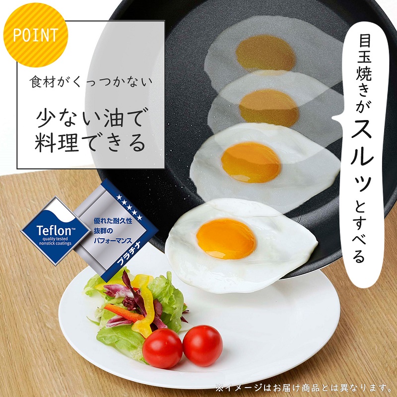 Chảo siêu chống dính, siêu nhẹ, đáy từ Show-A tráng Teflon - Made in Japan