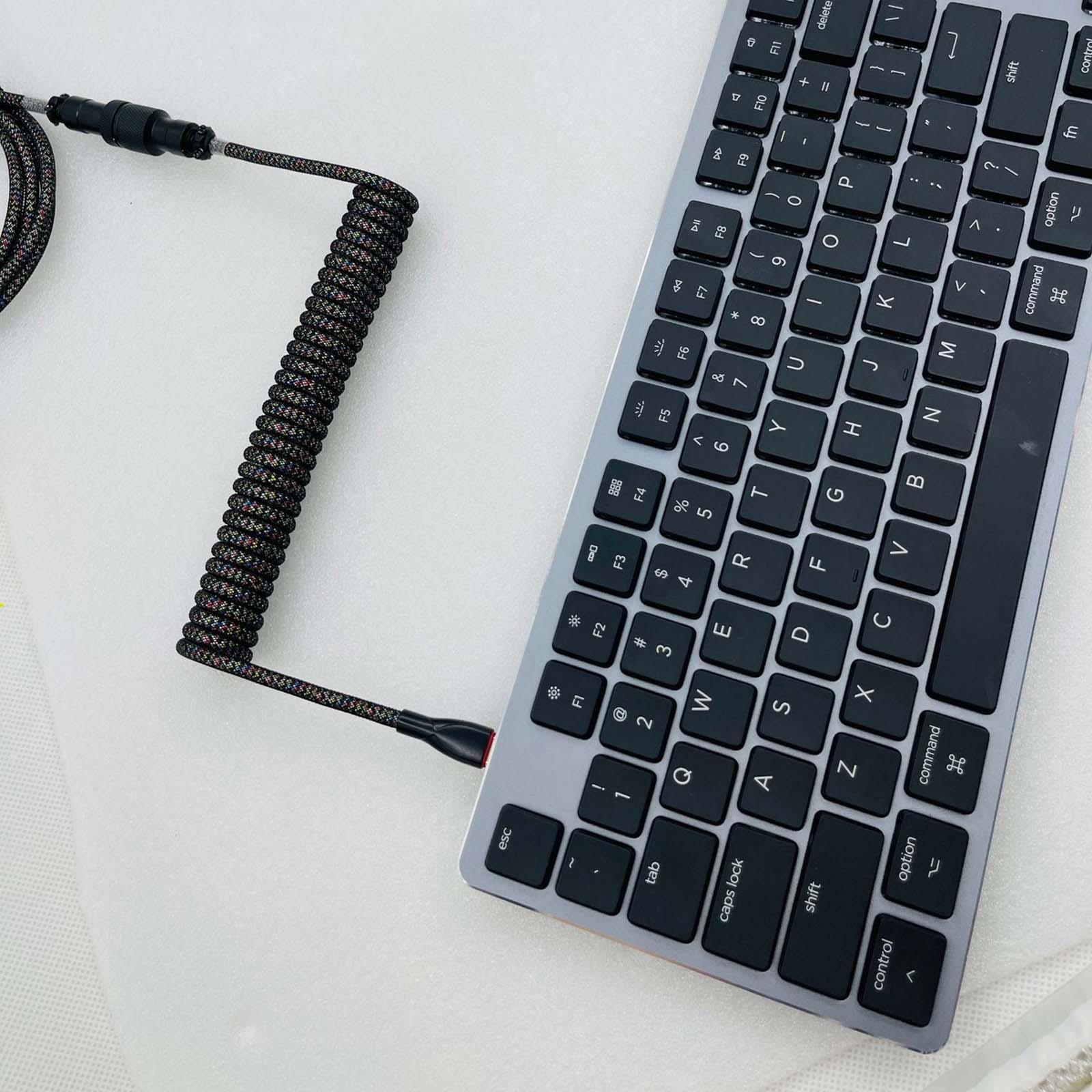 1.8M USB to   Cable Black Detachable DIY for Mechanical Keyboard