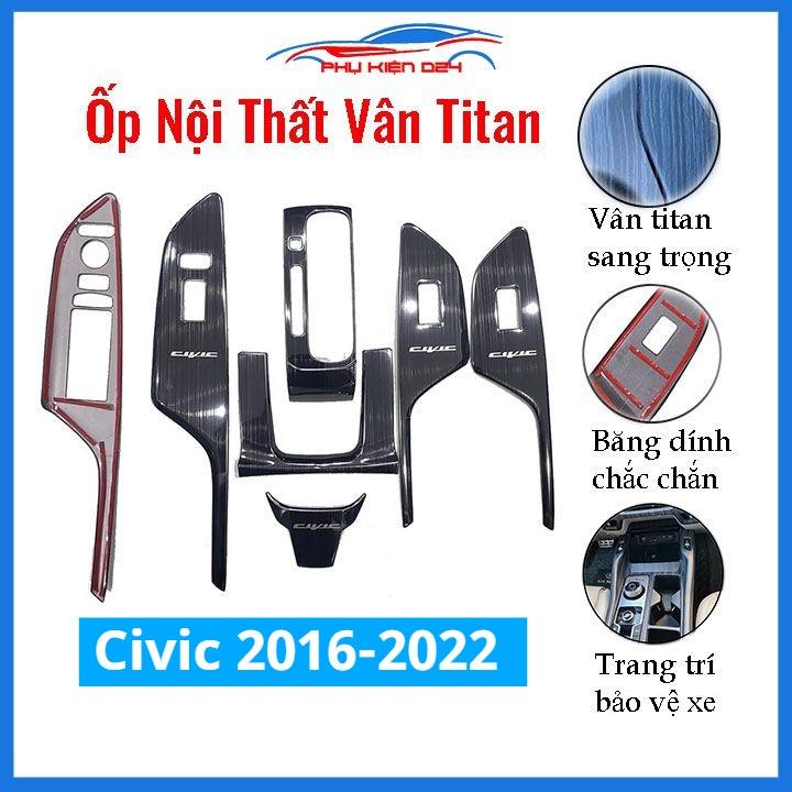 Ốp nội thất Civic 2016-2017-2018-2019-2020-2021-2022 vân Titan bảo vệ chống trầy xước và làm đẹp xe