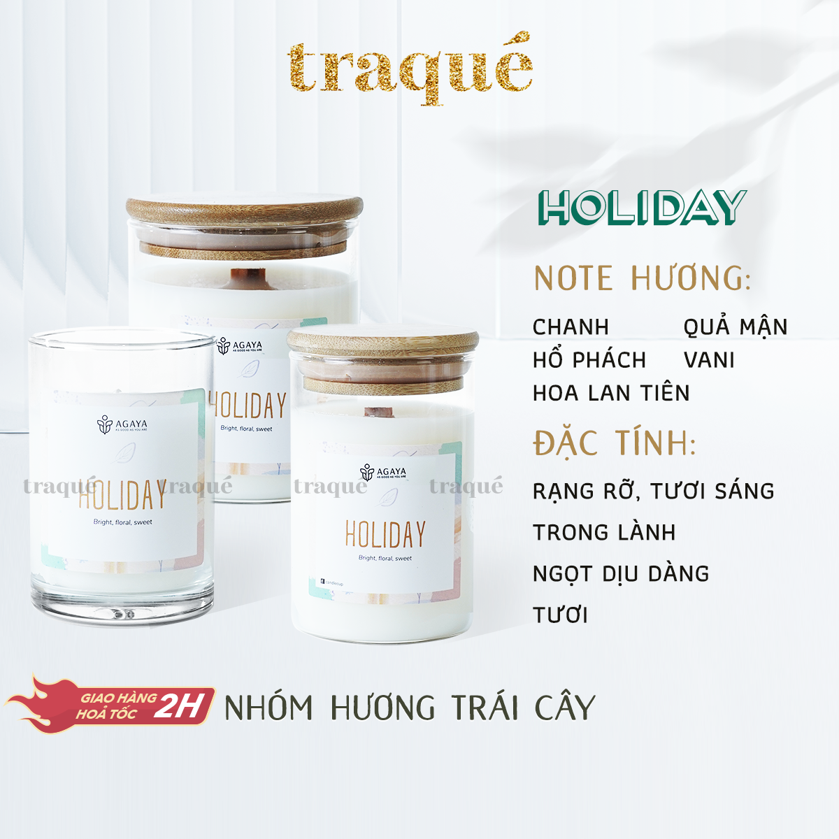 Nến thơm Candle Cup/Agaya - Hương Hoa HOLIDAY