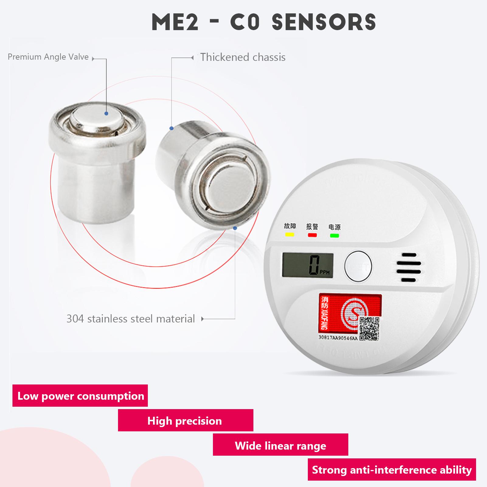 Máy dò Carbon Monoxide cho gia đình, nhà bếp, hiển thị màn hình kỹ thuật số