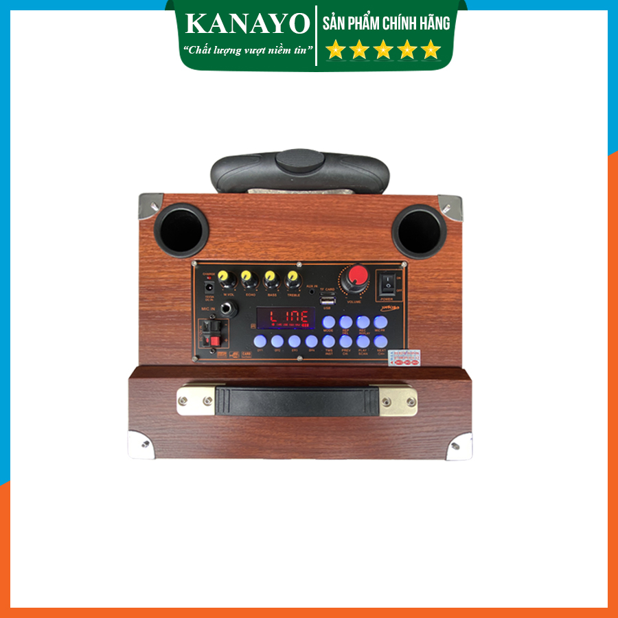 Loa kéo karaoke mini Kanayo K-252 bass 25cm công suất 200W | Hàng chính hãng chất lượng cao | Tặng 2 micro