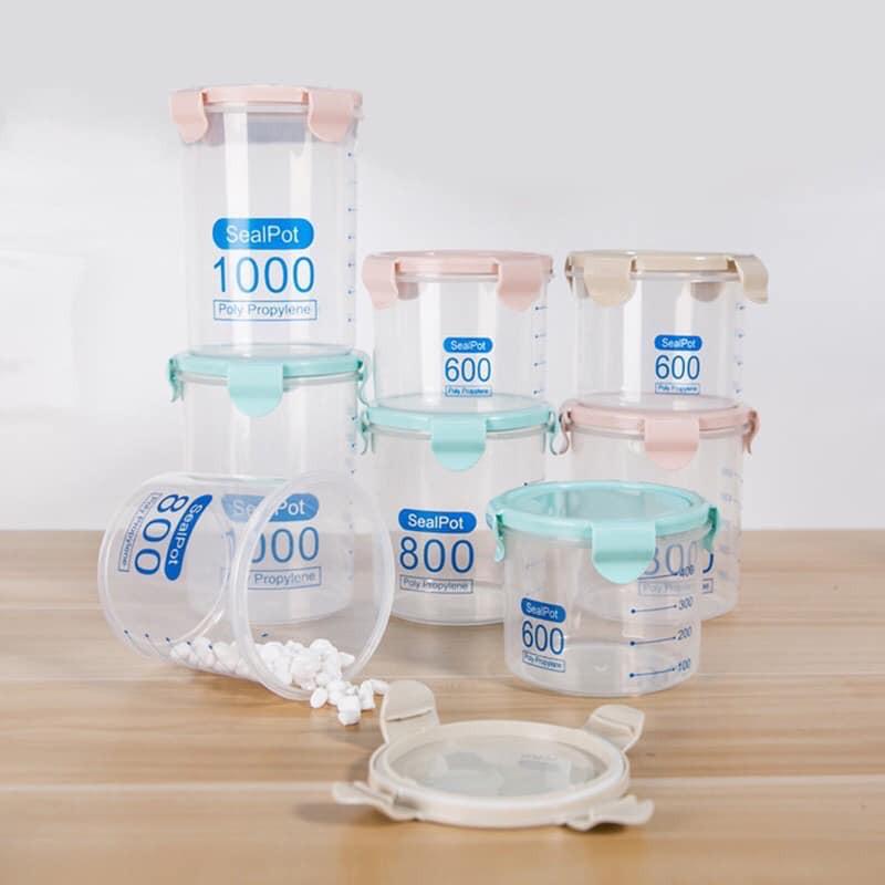 Set 3 hộp đựng thực phẩm, hạt khô 600ml-800ml-1000ml