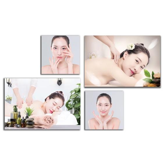 Tranh spa dán tường tiệm massage, skin care, xông hơi