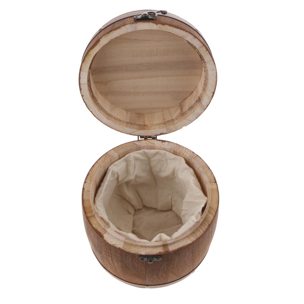 Vintage Big Wooden Tea Caddy Airtight Sealed Canister Food Storage Jar_S