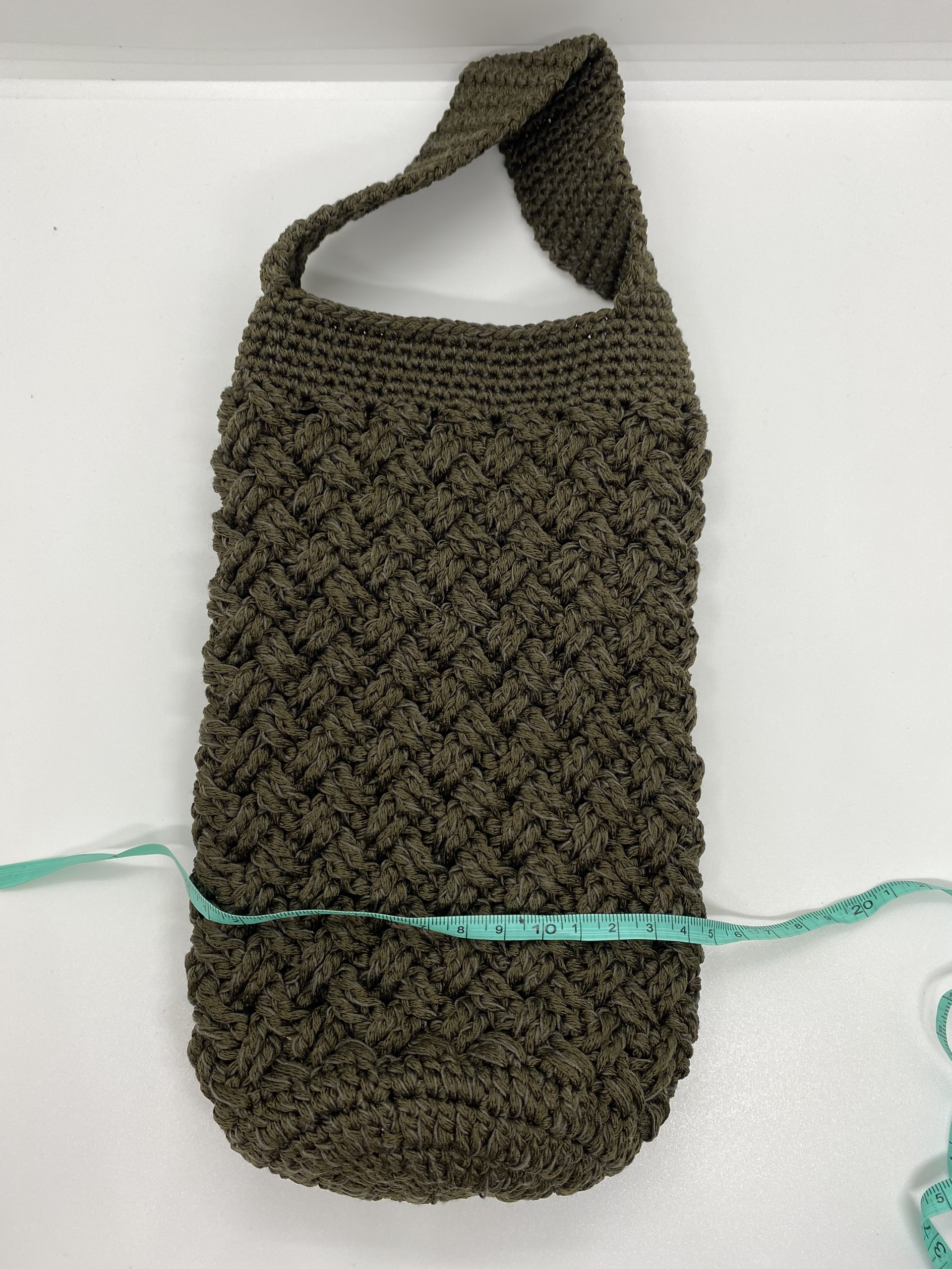 TÚI ĐỰNG BÌNH GIỮ NHIỆT 800-1200ML HANDMADE BẰNG SỢI DỆT MÀU XANH RÊU