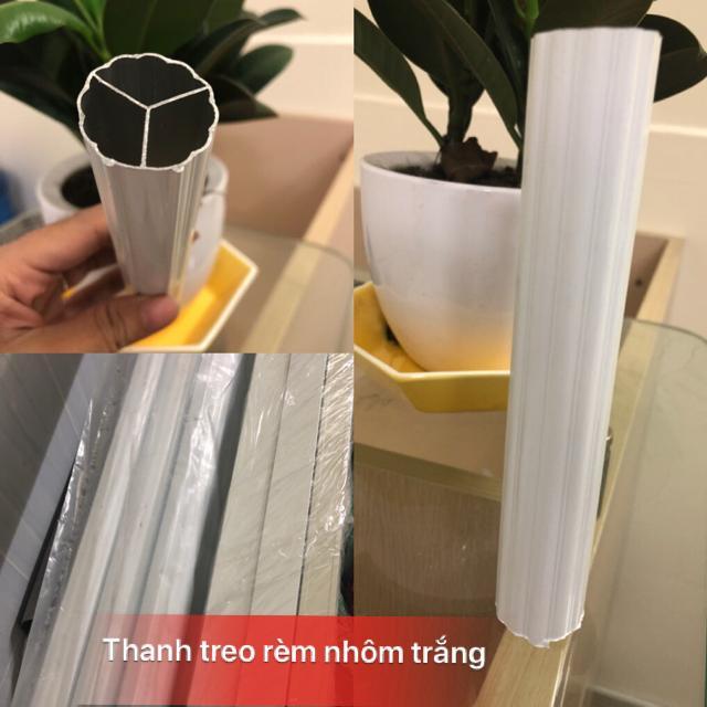 Thanh sào nhôm treo rèm màn cửa - Phi 30- kèm theo ốc vít, đầu chụp, bát đỡ rèm