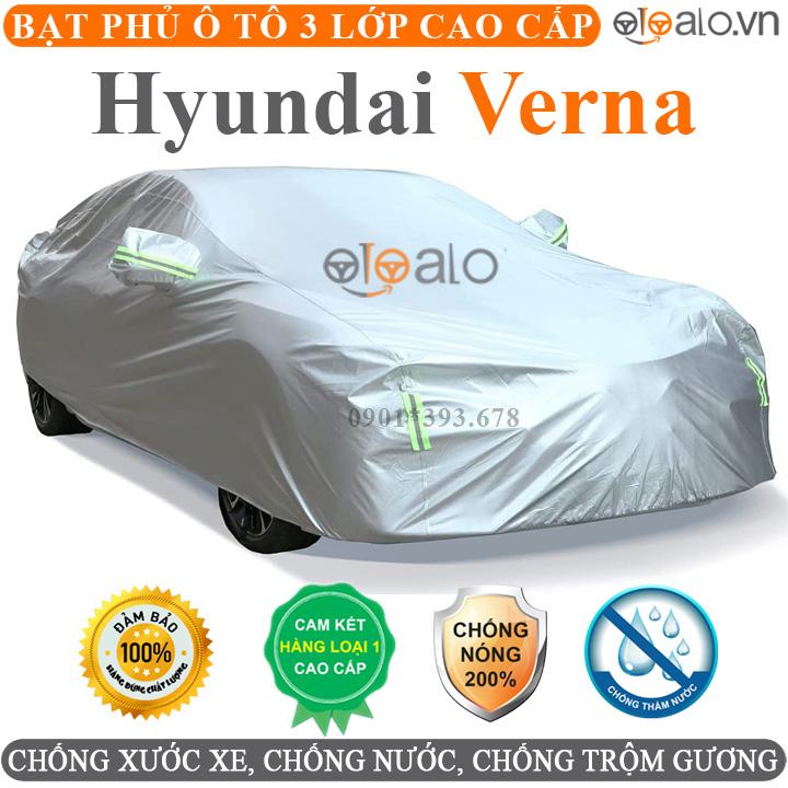 Bạt phủ xe ô tô Hyundai Verna vải dù 3 lớp CAO CẤP BPXOT