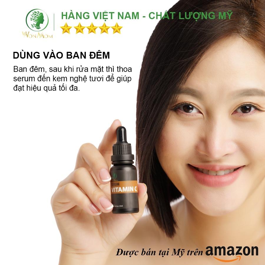 Serum Vitamin C Giúp Trắng Hồng, Tái Tạo Da Mặt Wonmom 20ml