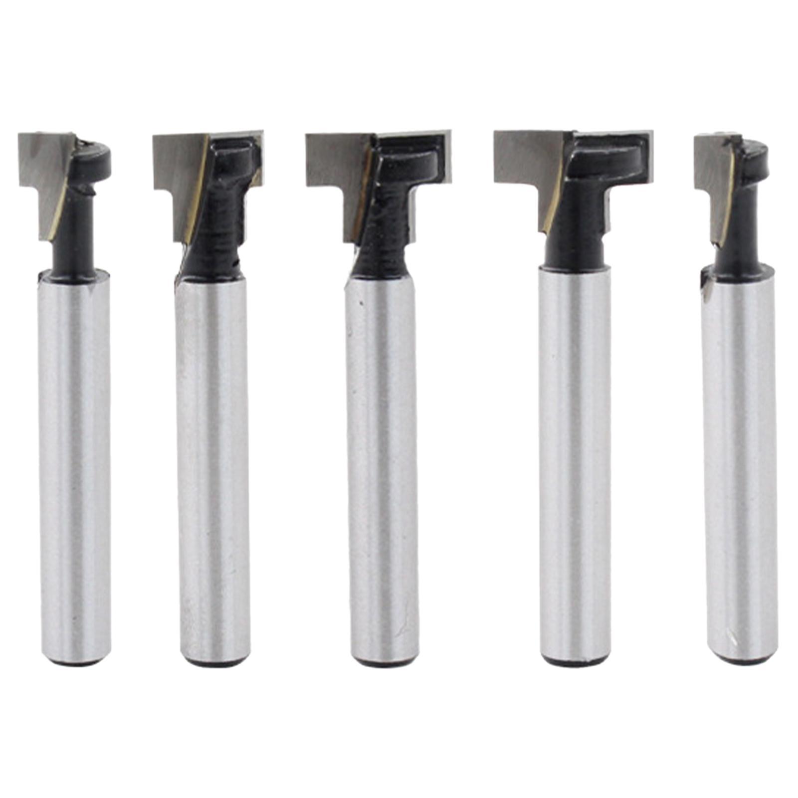5Pcs Surfacing Router Bits Grooving Bits Planer Bit for Woodworking Router