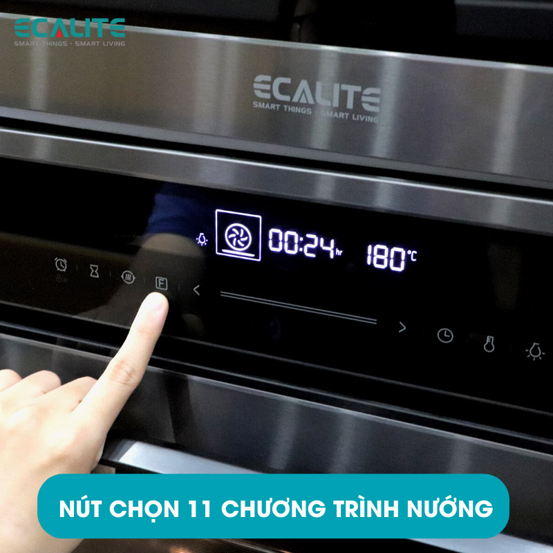 Lò Nướng Âm Tủ Ecalite EOV-JA7060BL - 70L - 9 Chức Năng Nướng - Điều Khiển Cảm Ứng - Hàng Chính Hãng