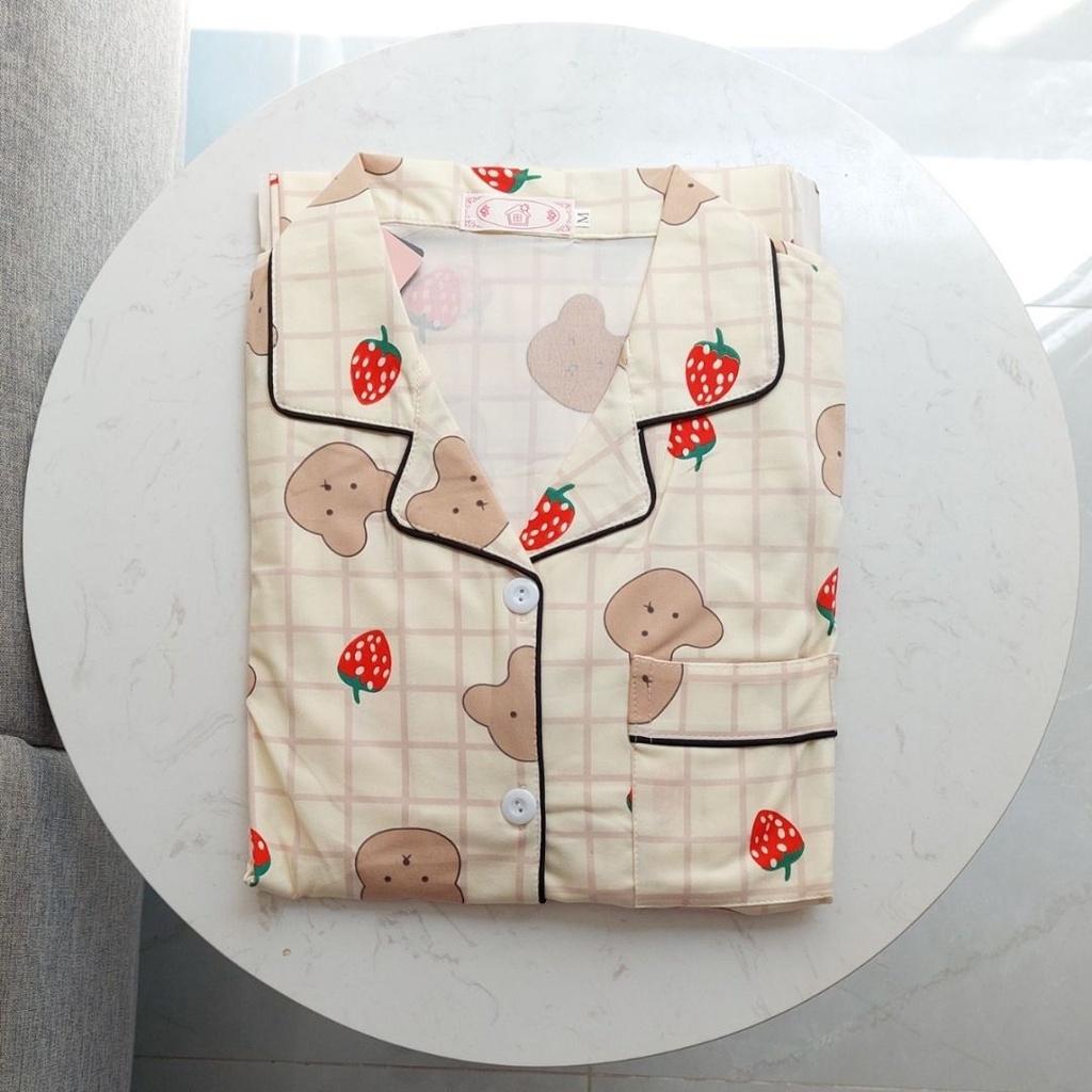 BỘ PIJAMA DÀI TAY COTTON THUN HỌA TIẾT XINH XẮN HÀNG QUẢNG CHÂU CÓ SẴN