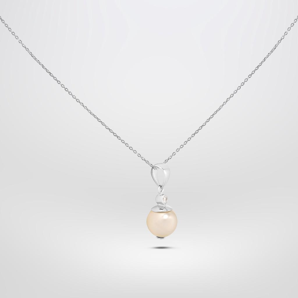 Mặt Dây Danny Jewelry Bạc 925 Ngọc Ốc Đính Đá CZ Xi Rhodium/Vàng hồng MD023