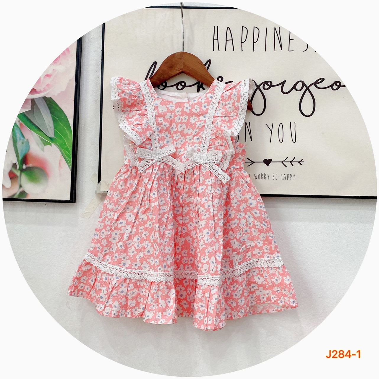 ĐẦM BÔNG PHỐI REN ĐÍNH NƠ 2 BÊN