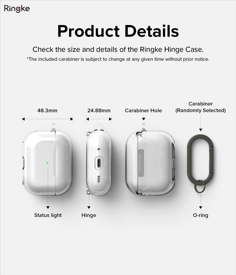 Vỏ Ốp dành cho Airpods Pro 2 RINGKE Hinge Clear - Hàng Chính Hãng