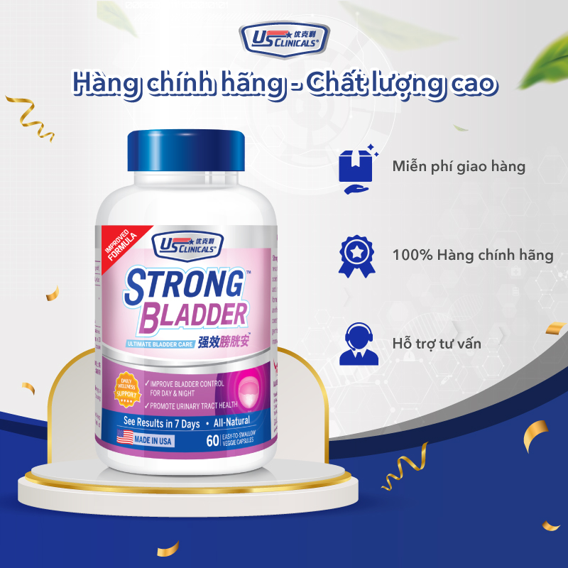 Viên Uống Cải Thiện Chức Năng Bàng Quang Với Nam Việt Quất Cranberry, Giảm Các Vấn Đề Tiểu Buốt, Hiệu Quả Chỉ Sau 7 Ngày Từ Mỹ US Clinicals - 60 Viên