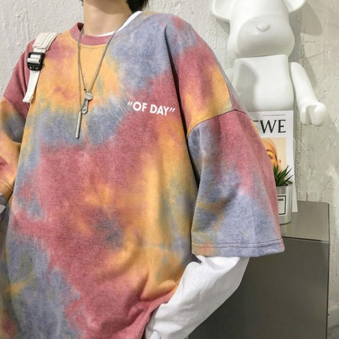 Áo Thun Tee Loang Màu Unisex - Form Rộng Tay Lỡ - Phong Cách Hàn Quốc - Chất Cotton Thoáng Mát Cho Cả Nam Và Nữ