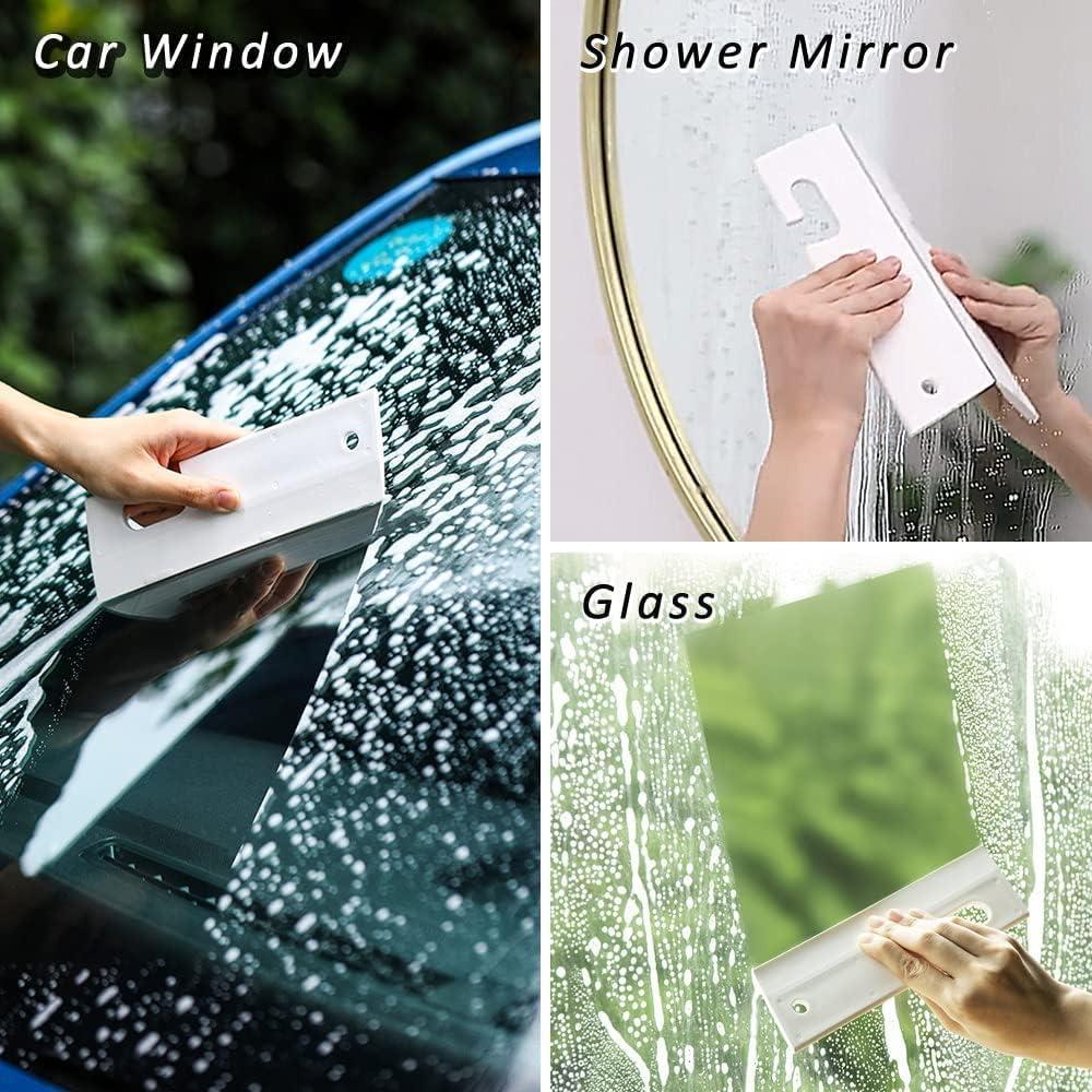 Silicon trắng vắt với móc treo, lưỡi nước để làm sạch kính tắm phòng tắm