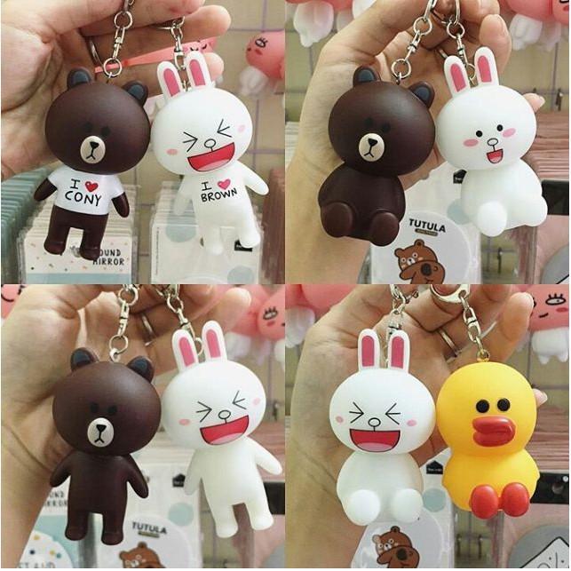 Móc khóa gấu brown và thỏ cony | Squishyvui