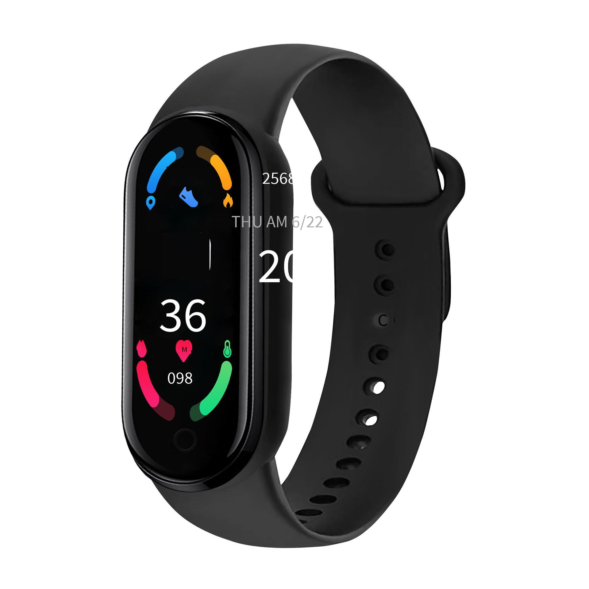 Phong cách mới nhất M6 hút từ vòng đeo tay thông minh màn hình màu Bluetooth nhịp tim huyết áp theo dõi giấc ngủ tùy chỉnh đồng hồ thông minh