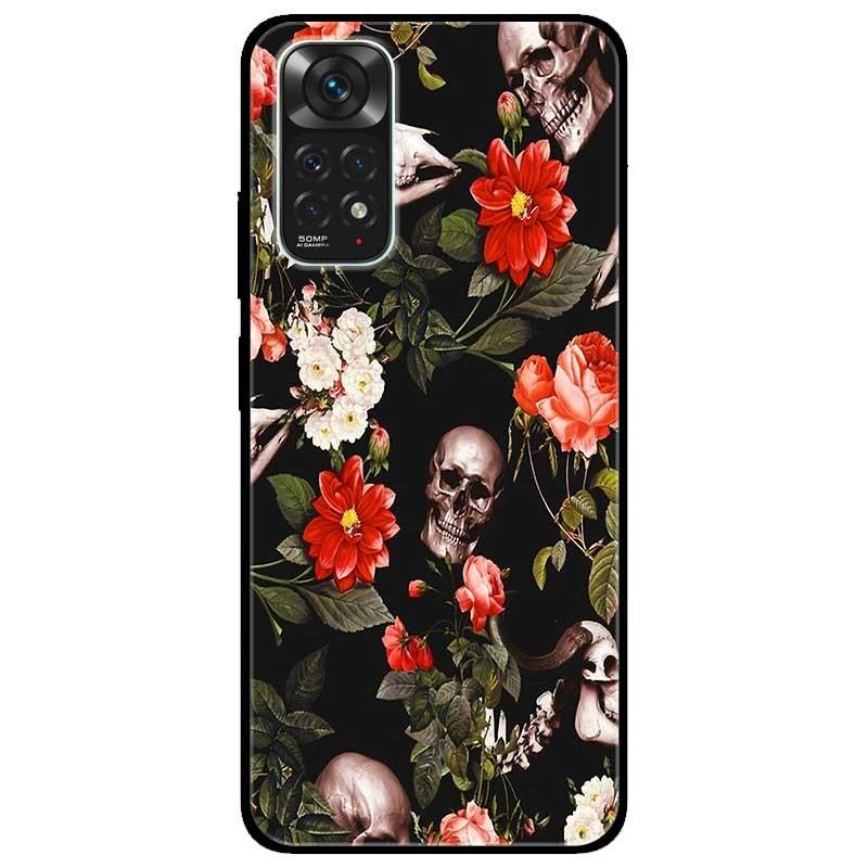 Ốp lưng dành cho Xiaomi Redmi Note 11 4G - Hoa Đỏ Trắng