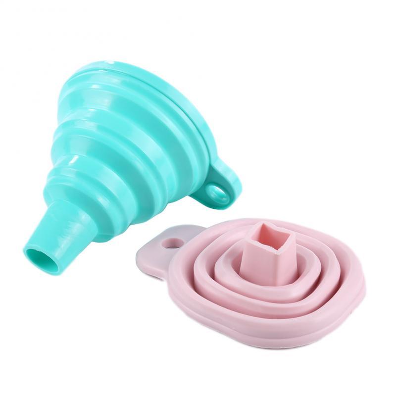 1pcs Mini Foldable Funnel Collapsible Silicone Portable Soft Home Household Liquid Dispensing Kitchen Tools Gadgets Colander